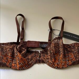 Savage X Fenty Brown Lace Bra
